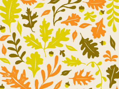 Oakay fall floral leaves pattern vintage