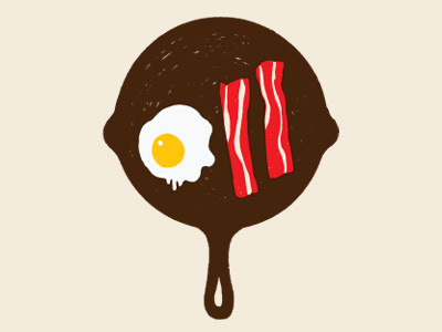 Bacon & Eggs bacon breakfast eggs kitchen saturdays screenprint skillet