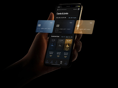 Wealth Portfolio Manager with Digital Wallet cards cards ui charts dark dark ui equity graphic hedge fund high end luxury modern payment wallet wallet app wealth management