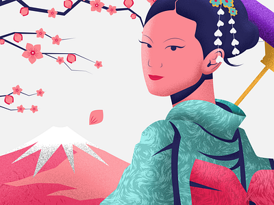 Japanese Woman 2d branding design illustration motion vector