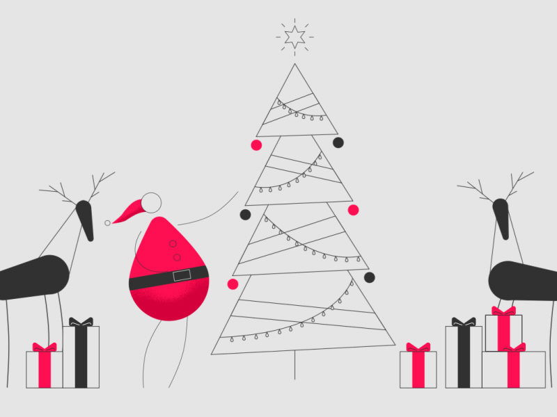 Merry Christmas 2d design illustration motion