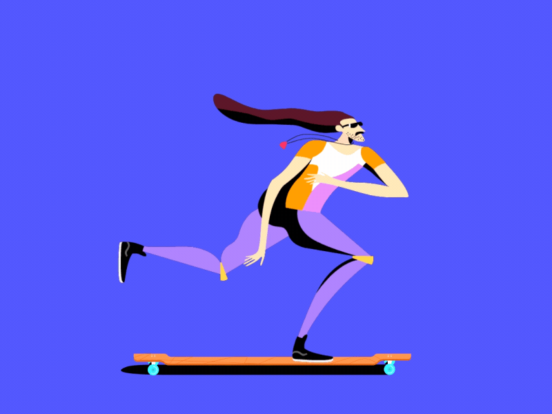 Skater 2d animation design illustration motion vector