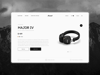 Marshall Website | Daily UI Challenge 012 (Ecommerce Shop) app branding dailyui design graphic design illustration marshall ui userinterface ux website