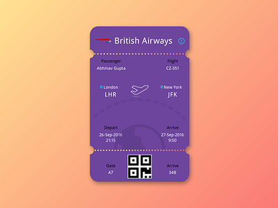 Boarding Pass/E-Ticket add app boardingpass eticket gradient screen