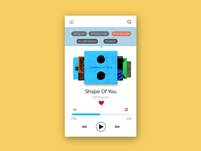 Music Player App clean design layout material music musicplayer page ui ux