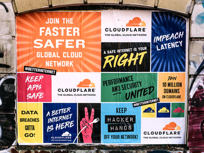 2018 Cloudflare Campaign advertising advertising campaign billboard branding bus wrap campaigns graphic design ooh out of home subway wildposting
