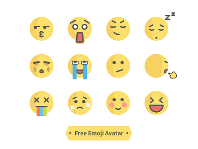 Free Emoji Avatar avatar charachter design cute design emoji emoji set expression face flat free head icon illustration profile sticker