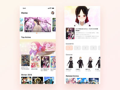 UX | Auto Playing anime autoplay banner ads button design button states card character cute description episodes iphone 10 japanese manga ui user center design userexperiance ux designer uxd video app voices