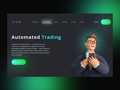 Automated Trading UI Website branding design figma figma photoshop illustration logo ui ux vector web design