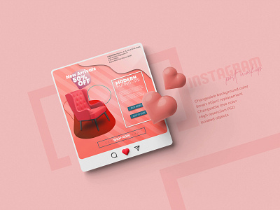 Furniture Instagram Sale Post branding design graphic design mochup post design social media post design typography