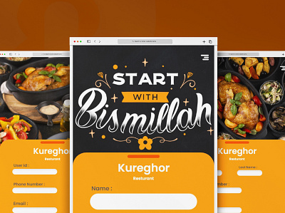 Resturant Sign up/Log in Page adobe xd branding design graphic design illustration landing page log in page post design sign up page social media post design typography ui uiux user interface ux website design