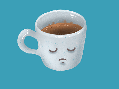 What do you call a sad cup of coffee? dadjokes illustration procreate