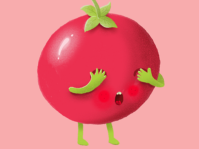 Why did the tomato blush? dadjokes illustration procreate