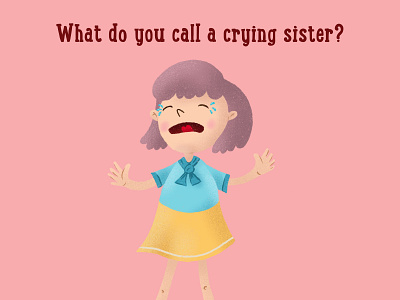What do you call a crying sister? A crisis dadjokes illustration procreate