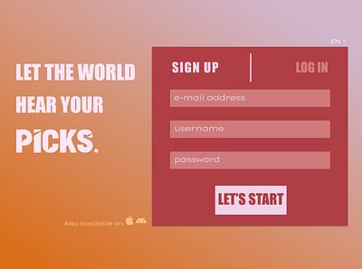 [PICKS] Sign Up page daily ui dailyui figma music sign up sign up page ui ui design web design