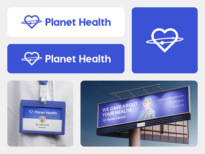 Planet Health, medical center logo concept branding health logo medical planet health