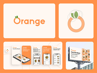 Orange, recipe app logo concept.