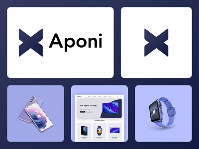 Aponi, Electronics brand concept aponi branding electronics logo