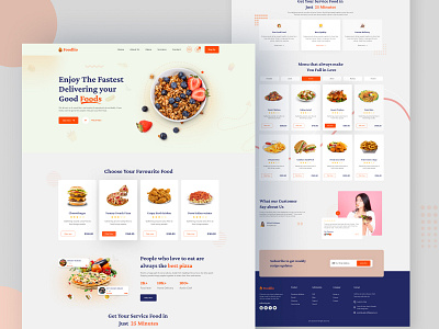 Food Landing Page 3d animation clean clean design color delivery designer food graphic design illustration logo photoshop typography ui ux vector