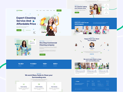 Cleaning Website Landing page design clean clean design design graphic design illustration logo motion graphics photoshop ui ux