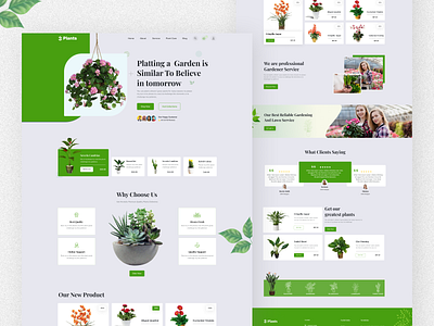 Plant Website Landing Page clean clean design design graphic design illustration logo pho photoshop ui ux vector