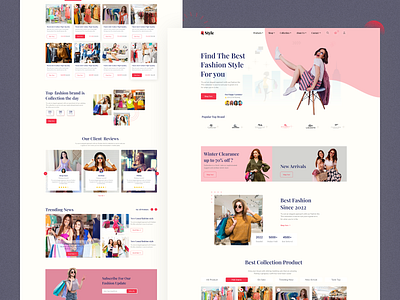 Fashion Website Landing Page Design 3d clean clean design design graphic design illustration logo photoshop ui ux vector