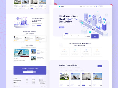 Real Estate Landing page Design branding clean clean design design graphic design illustration logo photoshop ui user experience user interface user research ux vector