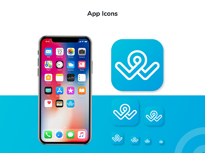 Waeen App Icon app bus logo notification pin tracking w