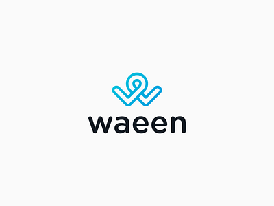 Waeen Logo app clear communication connection golden ratio golden section kid location logo pin space tracking w