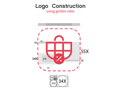 Vatreena Branding app discounts golden ratio golden ratio logo golden section illustration logo logo designer shop logo shopping