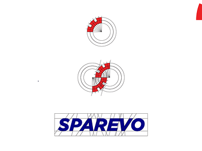 SPAREVO logo construction app blue gear logo logo designer red s s logo tyre