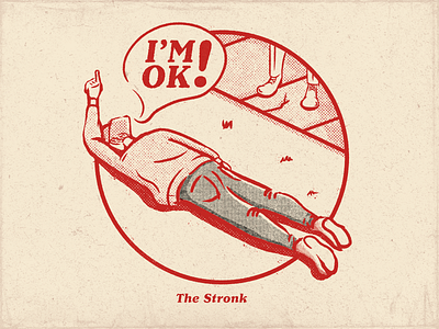 I'M OK! - Really! comic art design flat halftone retro retro design texture vintage badge