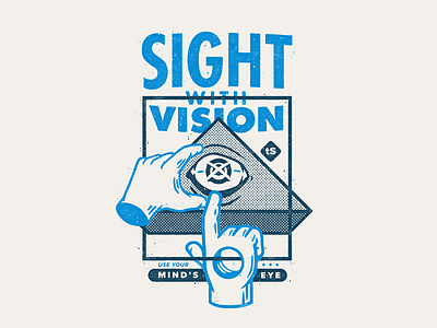 Sight Without Vision art design graphic illuminati illustration occult pyramid third eye vintage
