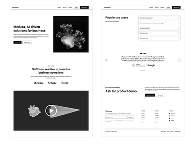 AI product homepage ai ui web website wireframe