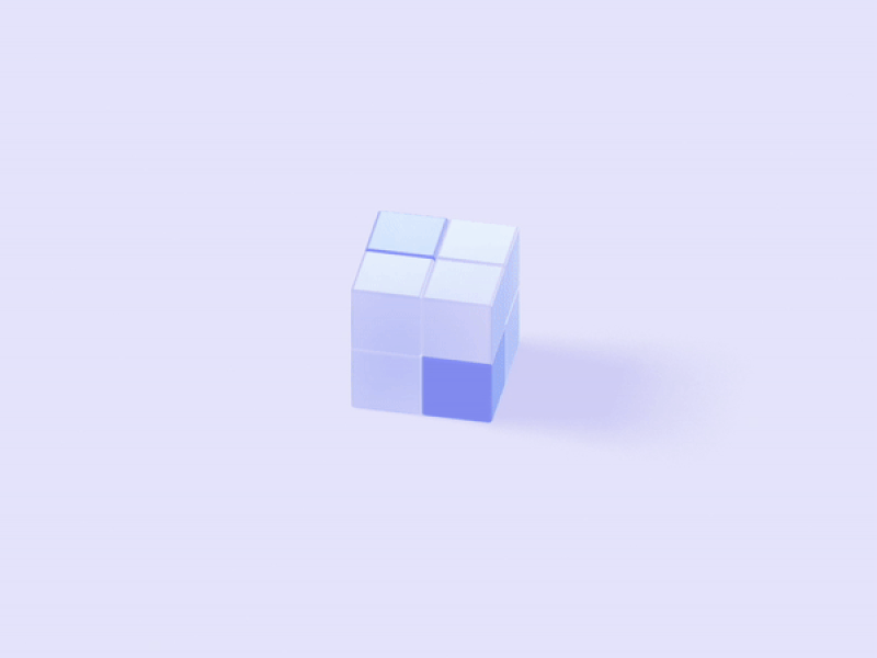 Rotating cube loading animation animation cube glass cube ui