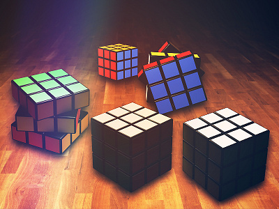 Rubik's Cube WIP cinema 4d photoshop
