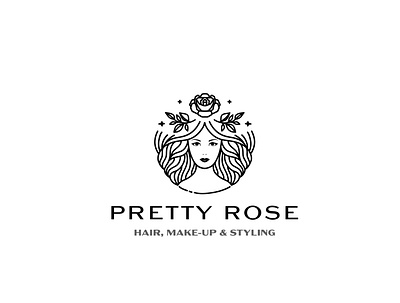 Pretty Rose Logo design branding graphic design illustration logo typography vector