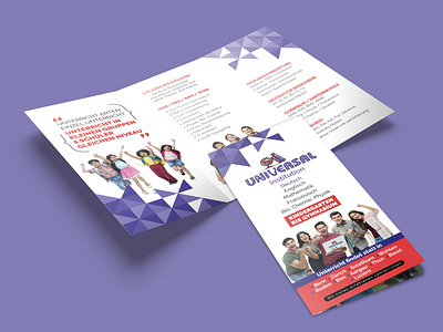 universal tri fold brochure design branding brochure business card design graphic design illustration logo tri fold typography vector