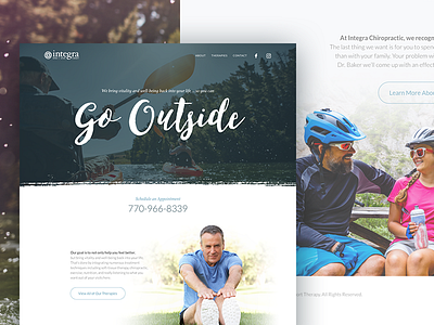 New Integra Site design health hero landing page medical outdoors page sports ui ux web website