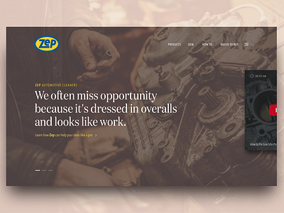 Zep Auto Cleaners design landing page product typography ui ux web web design website