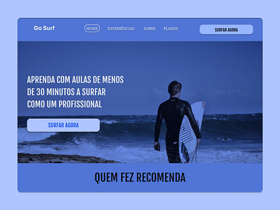 Design do site: interface do usuário da página inicial - Go Surf project typography ui website