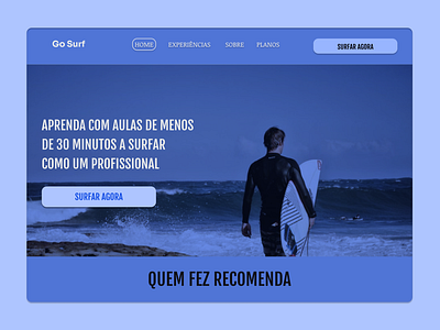 Design do site: interface do usuário da página inicial - Go Surf project typography ui website