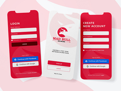 Login & Sign up screen UI design