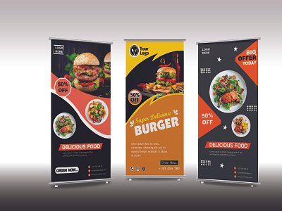 Roll Up Banner banner design facebook banner food banner graphic design roll up banner web banner