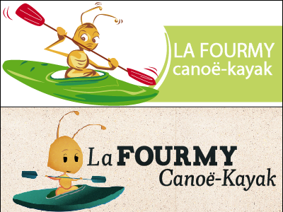 Rafraîchissement d'un logo 50s 60s après avant canoe kayak logo nouveau