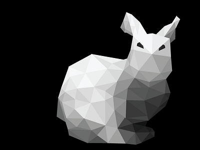 Wirez Rabbit 3d black and white cool logo pixelation printer rabbit triangle