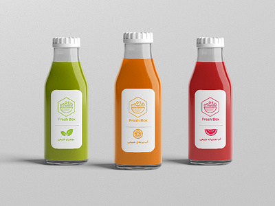 Fresh Box Juice brand design brand identity brand stationery branding food juice juice design mock up mockup salad