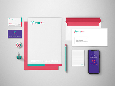 Snapptrip Brand Stationery brand design brand identity brand stationery branding