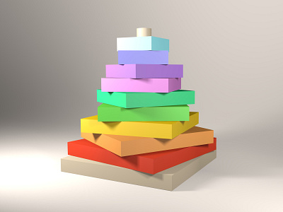 Pyramid constructor 3D rendering blue childhood cinema 4d colorfull constructor green orange pyramids red rendering violet yellow