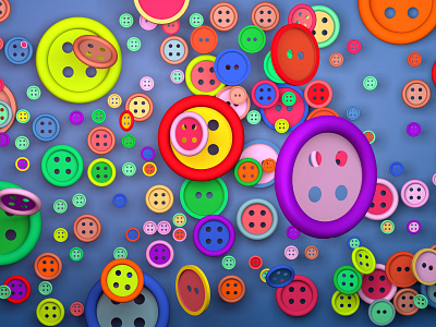 Cloth buttons blue button buttons cinema 4d cloth clothes colorful green orange pink red rendering violet yellow
